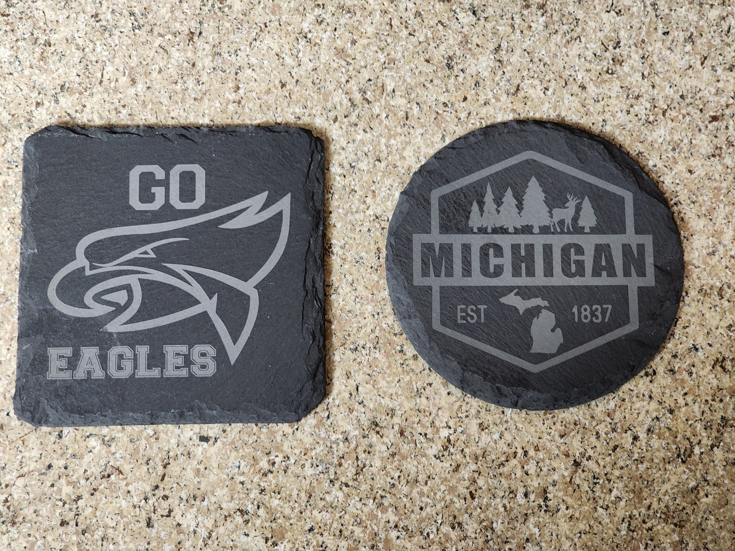 Laser Engraved Slate Coasters